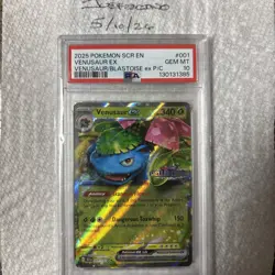 GEM MINT 2025 Pokemon Stellar Crown #001 Venusaur Ex Psa 10 with Stamp - Image 1