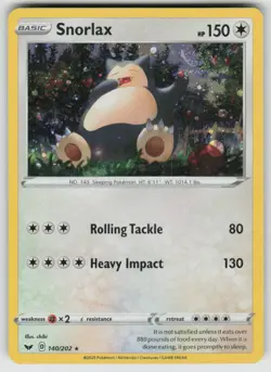Snorlax (Cosmos Holo) 140/202 Holo Promo Blister Exclusives Pokemon LP - Image 1