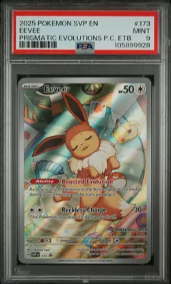 2025 POKEMON SVP EN-SV BLACK STAR PROMO #173 EEVEE PSA 9 - Image 1