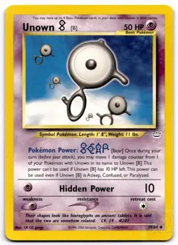 Unown [B] 39/64 Uncommon Neo Revelation Pokemon Unlimited Lightly Played - Image 1