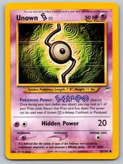Unown [S] 87/105 Common Neo Destiny Pokemon Unlimited Lightly Played - Image 1