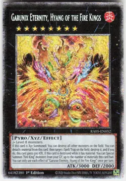 Garunix Eternity, Hyang of the Fire Kings Starlight Rare RA05-EN052 Yugioh - Image 1