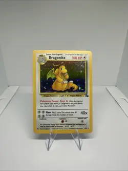 Pokemon TCG Dragonite Fossil Unlimited Holo Rare Card 4/62 LP Condition - Image 1