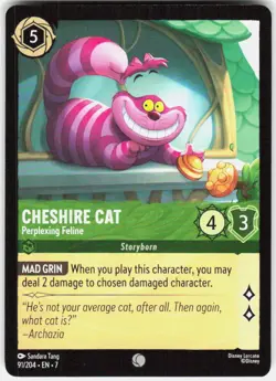Cheshire Cat Perplexing Feline 91/204 Archazia's Island Disney Lorcana - Image 1