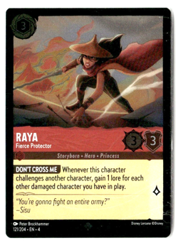 Raya 121/204 Fierce Protector Ursula's Return Super Rare Foil Disney Lorcana - Image 1