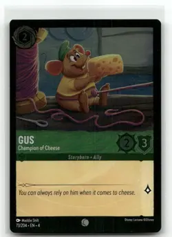 Gus 73/204 Champion of Cheese Foil Ursula's Return Disney Lorcana TCG - Image 1