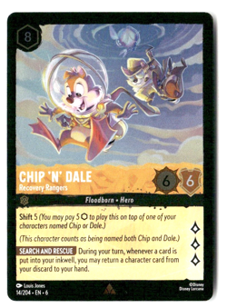 Chip 'n' Dale Recovery Rangers 14/204 Azurite Sea Foil Rare Disney Lorcana - Image 1