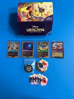Disney Lorcana: S12 Wilds Unknown Complete Retail Promo Kit Pins/Cards/Counter - Image 1