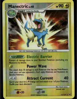 Manectric Holo Rare Platinum 11/127 Lightning Reverse Holo Pokemon Card - Image 1