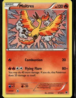 Moltres Rare XY Fates Collide 9/124 Fire Pokemon Card - Image 1