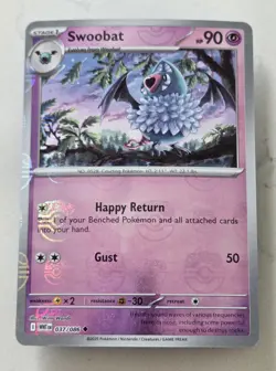 Swoobat Master Ball Pattern 037/086 White Flare Holo Pokemon Tcg Card - Image 1