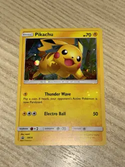 Pikachu SM76 Great Holo Bleed! Sm Holo NM Condition Pokemon Card Blackstar Promo - Image 1