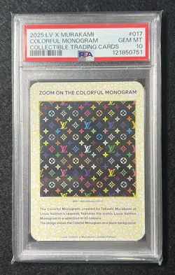 PSA10 LOUIS VUITTON x MURAKAMI Trading card LV ZOOM ON THE COLORFUL MONOGRAM 017 - Image 1