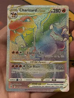 Charizard VSTAR 174/172 Rainbow Secret Rare Brilliant Stars Pokemon Card NM - Image 2