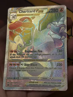 Charizard VSTAR 174/172 Rainbow Secret Rare Brilliant Stars Pokemon Card NM - Image 3