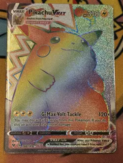 Pikachu VMAX 188/185 Rainbow Secret Rare Vivid Voltage Pokemon Card Near Mint - Image 1