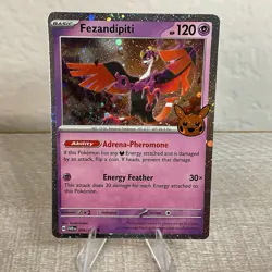 Pokemon TCG Fezandipiti 096/167 Trick Or Trade 2024 Cosmos Holo Rare Card - Image 1