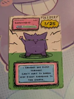 Pokemon Fanart Card Pokederp Game Over Shadowbud (Gengar) - Image 1