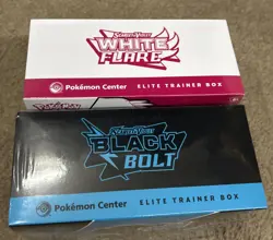 Black Bolt and White Flare POKEMON CENTER ETB Elite Trainer Box SEALED - Image 5
