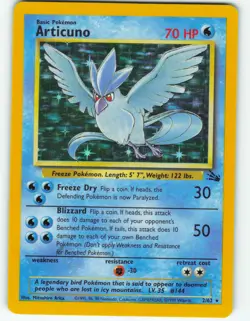 Articuno - Holo - 2/62 Fossil Set - Pokemon TCG - 1999 - Image 1