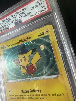 SPECIAL DELIVERY PIKACHU SWIRL HOLO 2020 POKEMON SWSH BLACK STAR PROMO PSA 10 - Image 2