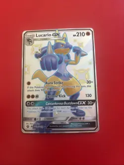 Lucario GX SV64/SV94 Hidden Fates: Shiny Vault Holo MINT Condition Pokemon NEW - Image 1