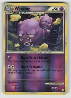 Weezing 34/123 Rare HeartGold & SoulSilver Pokemon Reverse Holo vLP - Image 1