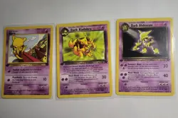 Pokemon TCG Team Rocket Abra+Dark Kadabra+NON-HOLO Dark Alakazam 1st printing! - Image 1