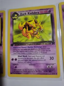 Pokemon TCG Team Rocket Abra+Dark Kadabra+NON-HOLO Dark Alakazam 1st printing! - Image 4