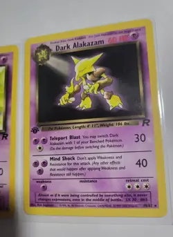 Pokemon TCG Team Rocket Abra+Dark Kadabra+NON-HOLO Dark Alakazam 1st printing! - Image 5
