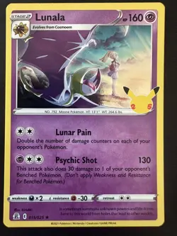 Pokemon - Celebrations - Lunala - 015/025 - Holo Rare - NM/M - Image 1
