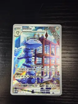 Pokemon TCG Steelix 208/182 Illustration Rare Paradox Rift Pokemon Near Mint - Image 1