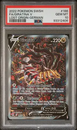 GIRATINA V 186/196 PSA 10 - Lost Origin Pokemon Sword & Shield 2022 - Deutsch - Image 1