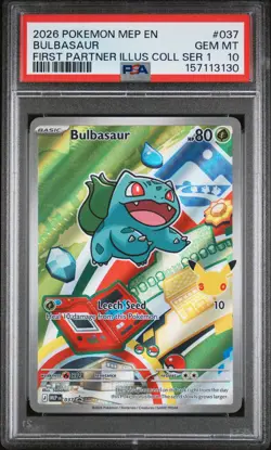 Bulbasaur 037 - Pokemon First Partner Illustration Series 1 Promo - PSA 10 - Image 1