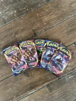 Pokemon Sword and Shield Base Booster Pack Sealed Lot Of 5 - Image 1