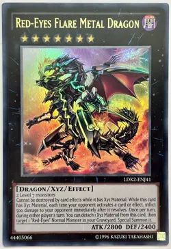 LDK2-ENJ41 Red-Eyes Flare Metal Dragon - Ultra Rare 1st Ed Lightly Played - Image 1