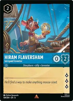 Hiram Flaversham - Intrigued Inventor 159/204 Rare Azurite Sea Lorcana Eng Card - Image 1