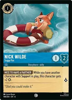 FOIL Nick Wilde - Soggy Fox 148/204 Common Azurite Sea Lorcana Disney Eng Card - Image 1