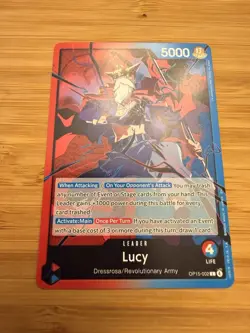 Bandai Lucy Leader OP15-002 One Piece 5000 Power 4 Life Card English - Image 1
