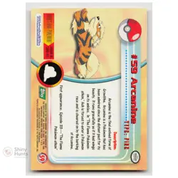 Pokemon Arcanine #59 Topps Trading Cards Series 1 LP Reg - Image 2