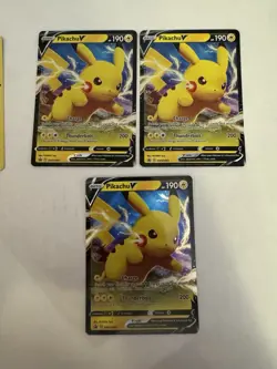 Pokemon: 3x Pikachu V SWSH061 Black Star Promo Card NM/M - Image 1