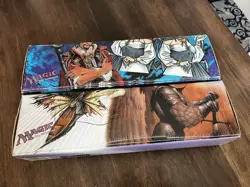 Vintage Magic: The Gathering Storage Box Lot Of Two White Blue Serra Moat Ertai - Image 2