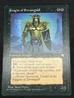 Magic the Gathering MTG Knight of Stromgald Black Ice Age Uncommon - Image 1