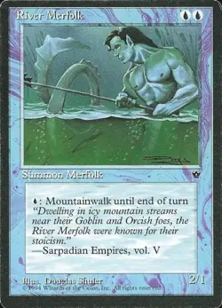 River Merfolk - Medium Play MTG Fallen Empires - Image 1