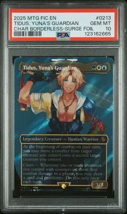 PSA 10 MTG FINAL FANTASY COMMANDER #0213 TIDUS, YUNA'S GUARDIAN 2025 - Image 1