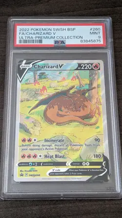CHARIZARD V 2022 Pokemon #SWSH260 PSA 9 MINT Ultra Premium Coll. FULL ART - Image 1