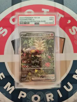 Pokemon 2024 Gouging Fire ex 204/162 Ancient SIR Temporal Forces PSA 9 - Image 1