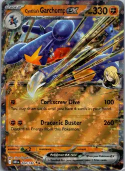 Cynthia's Garchomp ex 104/182 Double Rare Destined Rivals Pokemon Holo Near Mint - Image 1