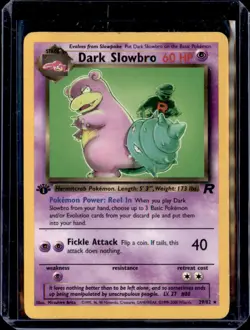 Dark Slowbro 29/82 Rare Team Rocket Pokemon 1st Edition MP - Image 1