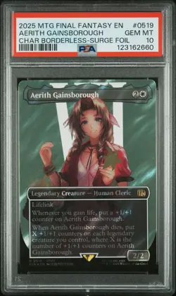 PSA 10 MTG FINAL FANTASY SURGE FOIL #0519 AERITH GAINSBOROUGH 2025 - Image 1